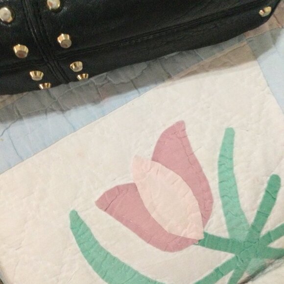 Michael Kors Uptown Astor Black Leather Studded Shoulder Bag - Picture 3 of 7